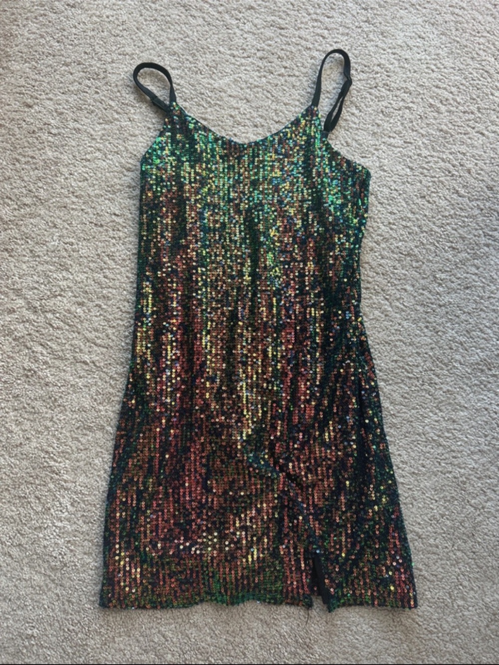 Art Class Multi-Color Sequin Slip Dress